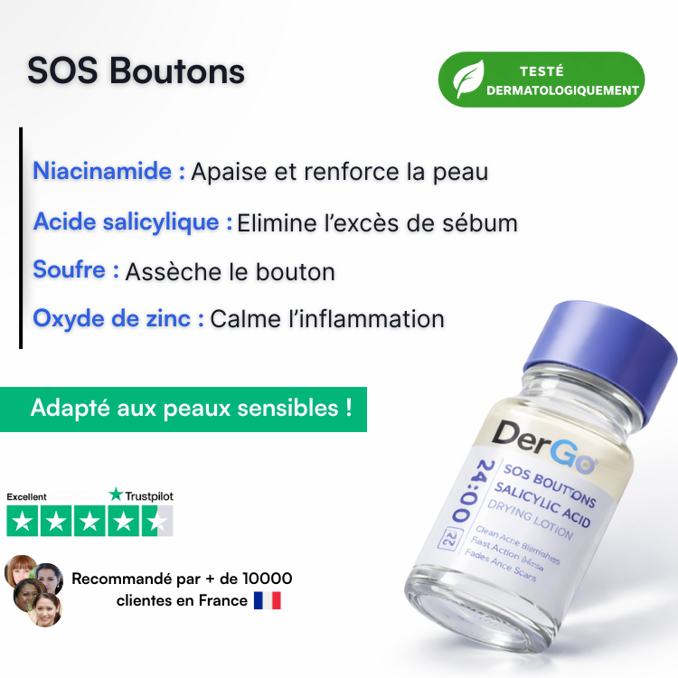 SOS Boutons DerGo - Texture gel légère, application ciblée